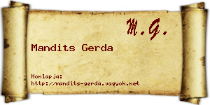 Mandits Gerda névjegykártya